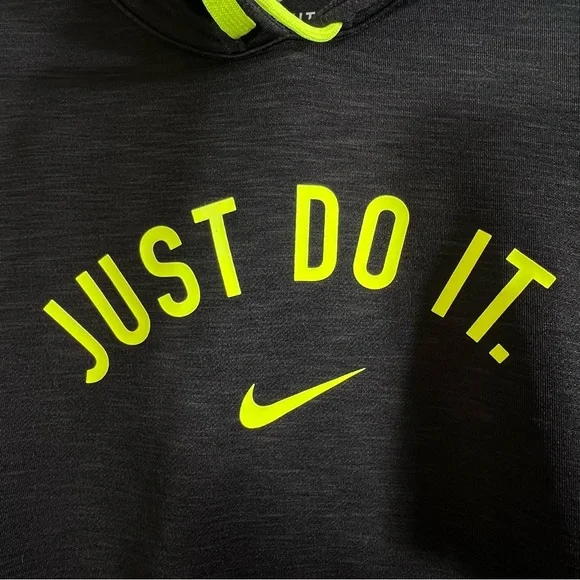 Nike Dri Fit Just Do It Training Hoodie Sweatshirt Size Small Heathered Black - Picture 5 of 11